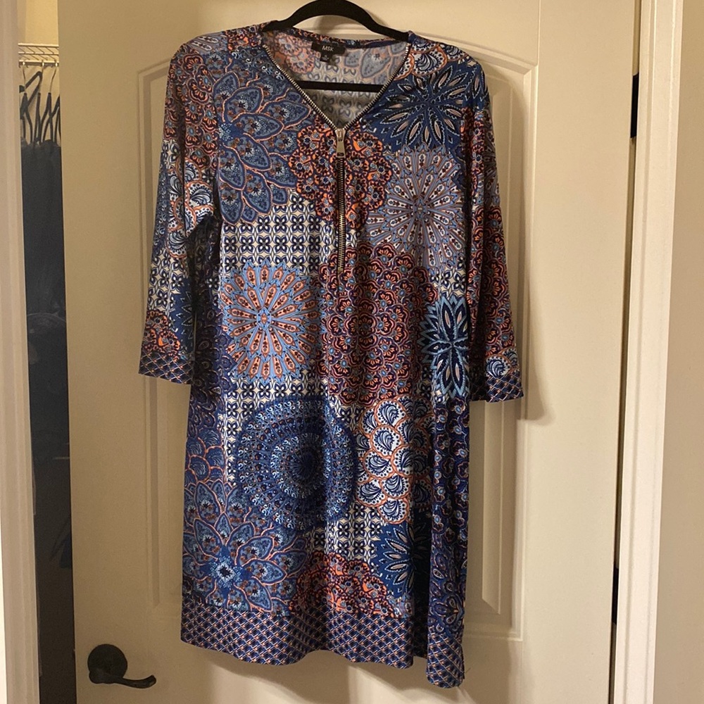 MSK Blue and Pink Patterned Dress